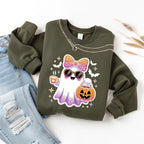 Cute Ghost Bow T-Shirt & Sweatshirt | Kawaii Halloween