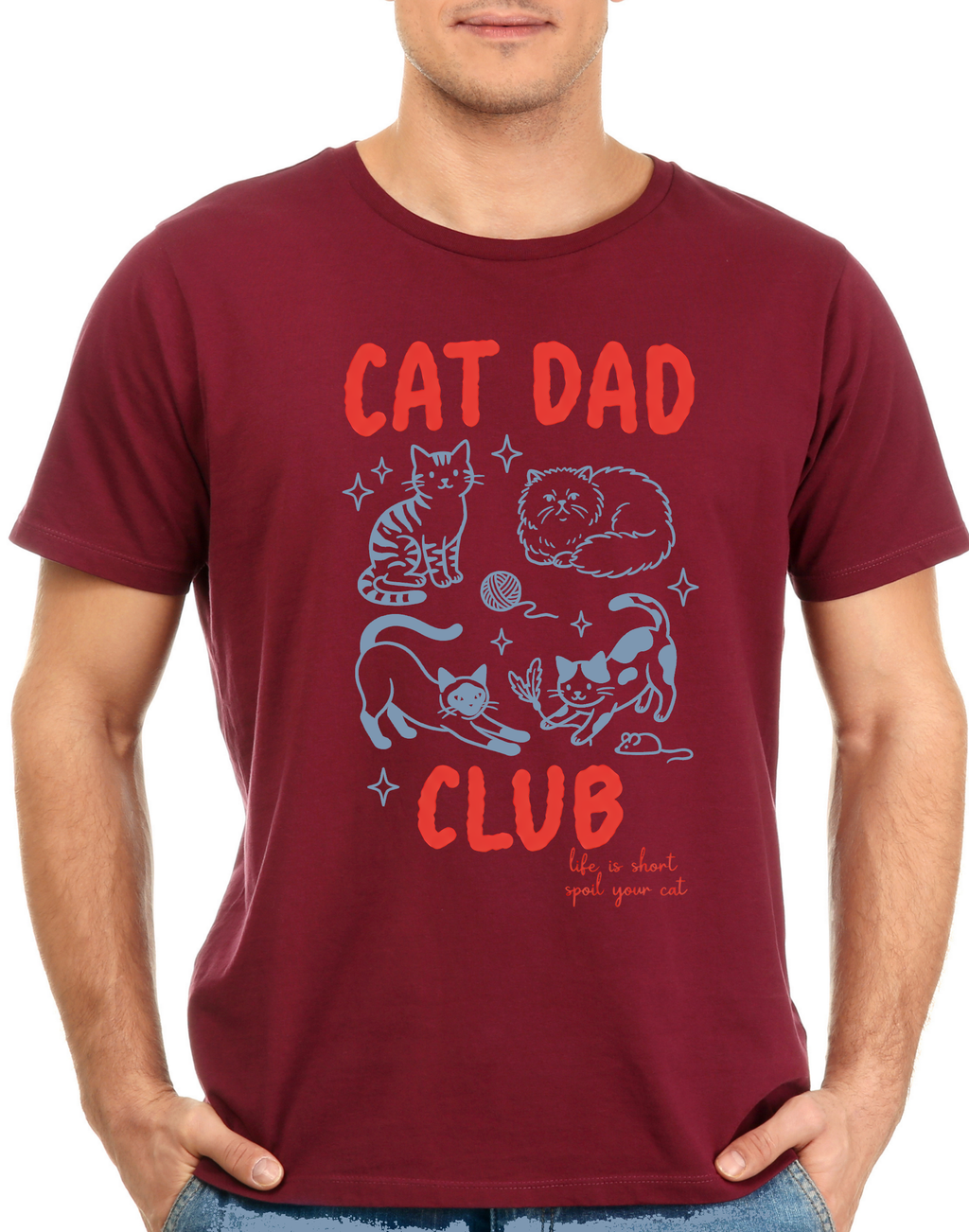 Cat Dad Club T-Shirt – Life is Short Spoil Your Cat