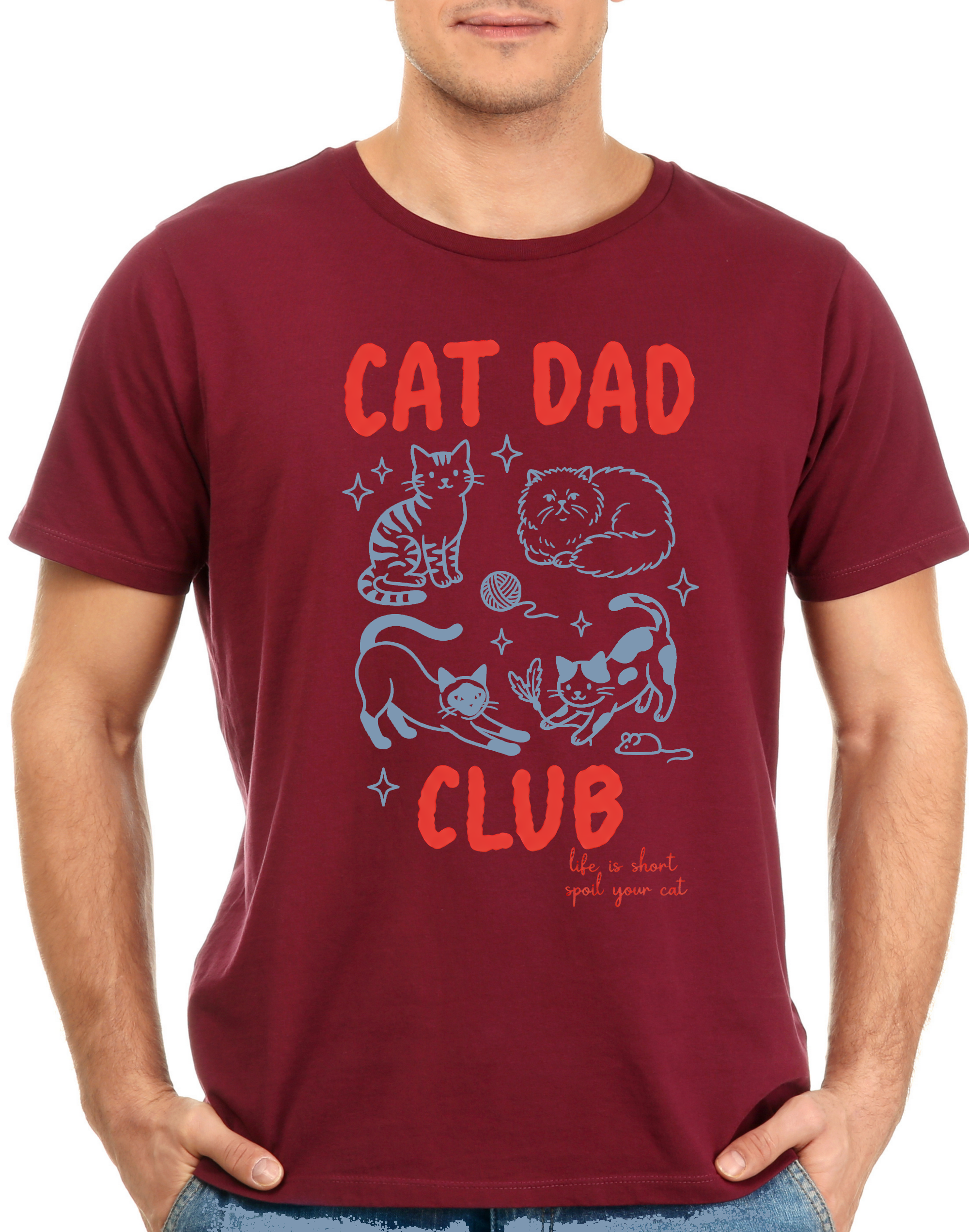 Cat Dad Club T-Shirt – Life is Short Spoil Your Cat