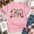 Cute Christmas Nurse Crewneck Sweatshirt, T-shirt with Medical Characters