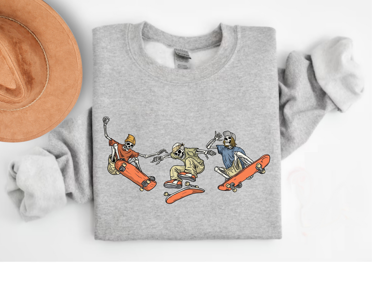 Skeleton Skaters T-Shirt – Halloween Graphic Tee