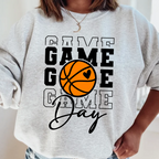 Gray sweatshirt with 'Game Day' and basketball graphic