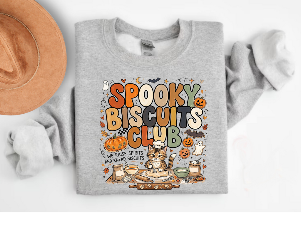 Spooky Biscuits Club T-Shirt | Cozy Halloween Apparel