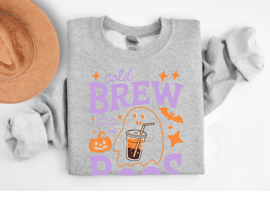 Cold Brew and Boos Shirt - Halloween Sweatshirt