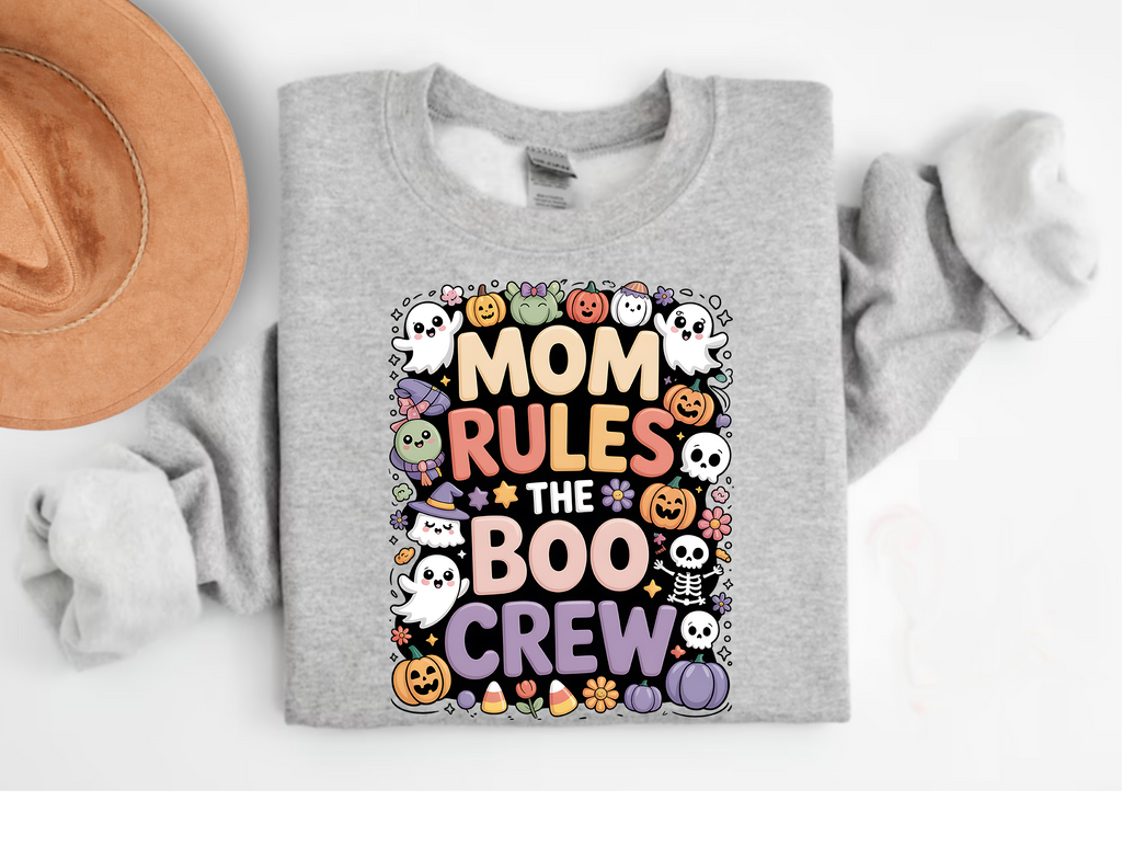 Mom Rules The Boo Crew T-Shirt | Halloween Mom Tee