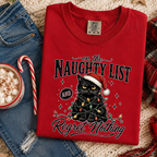 Comfort Colors Funny Naughty List Black Cat Christmas Shirt