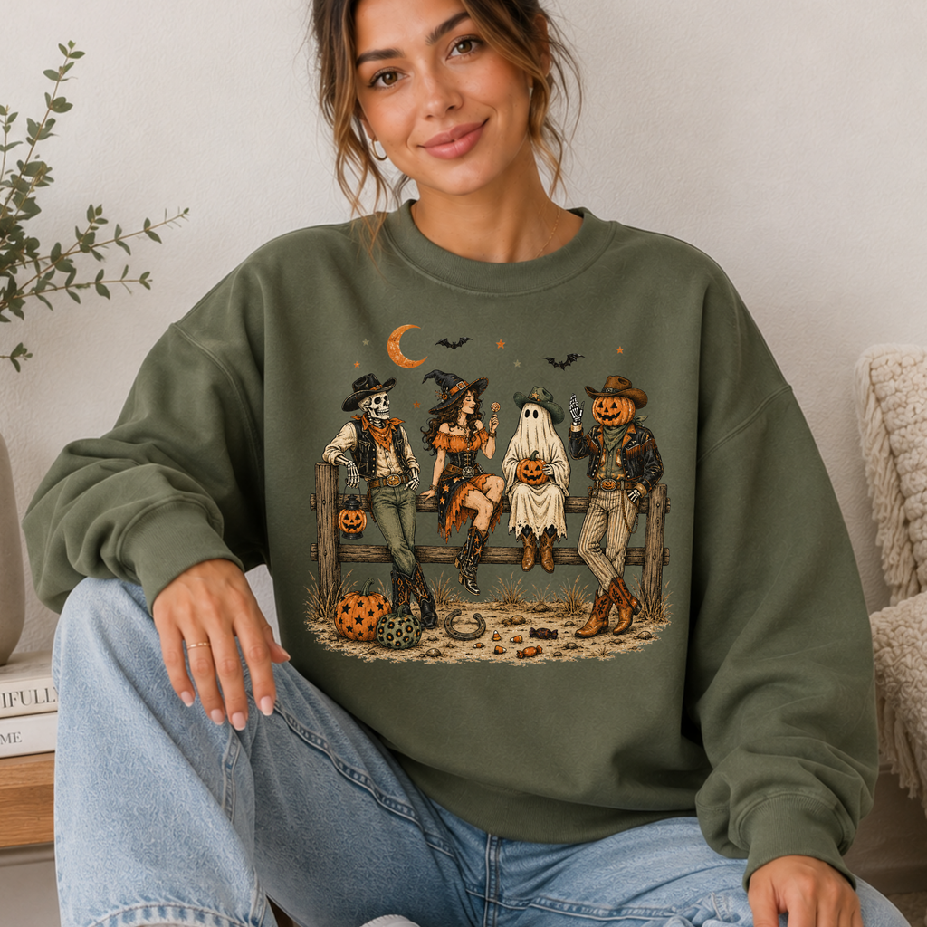 Western Halloween Scarecrow Shirt – Spooky Cowboy Fall Graphic Tee
