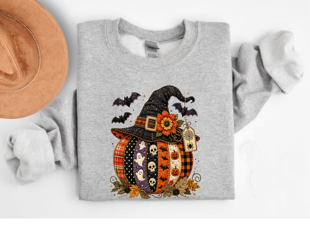 Patchwork Pumpkin T-Shirt – Cozy Fall Graphic Tee