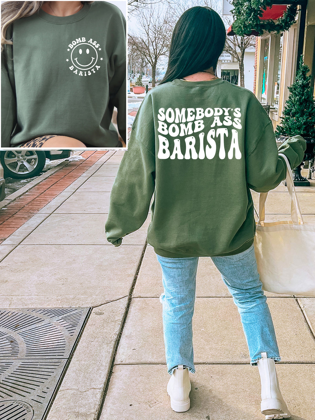 Somebody's Bomb Ass Barista T-Shirt | Retro Coffee Lover Graphic Tee