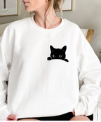 Cat Peeking T-Shirt & Sweatshirt | Cute Feline Design
