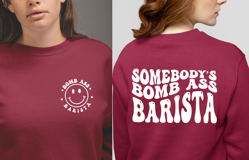 Somebody's Bomb Ass Barista T-Shirt | Retro Coffee Lover Graphic Tee