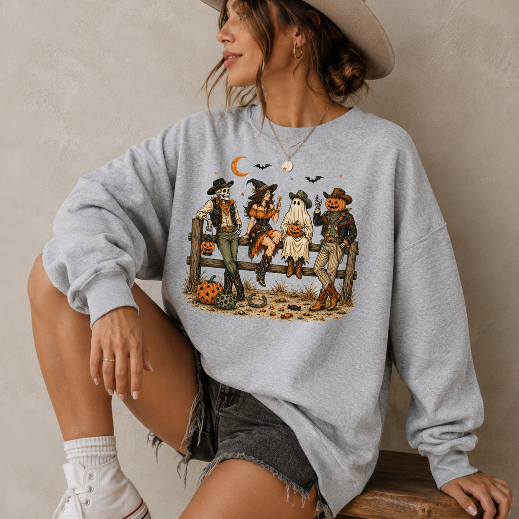 Western Halloween Scarecrow Shirt – Spooky Cowboy Fall Graphic Tee