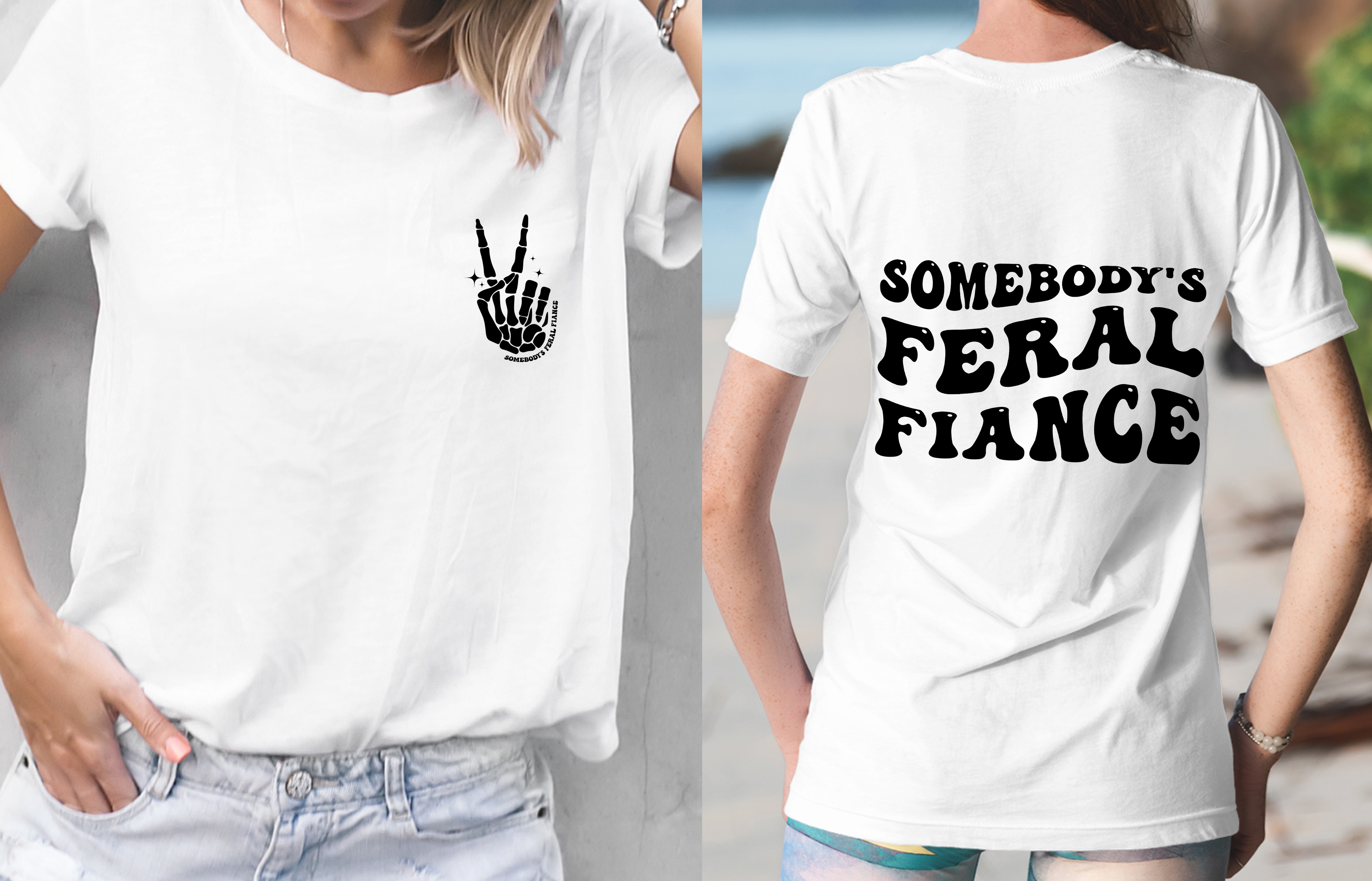 Somebody's Feral Fiance T-Shirt | Funny Engagement Tee