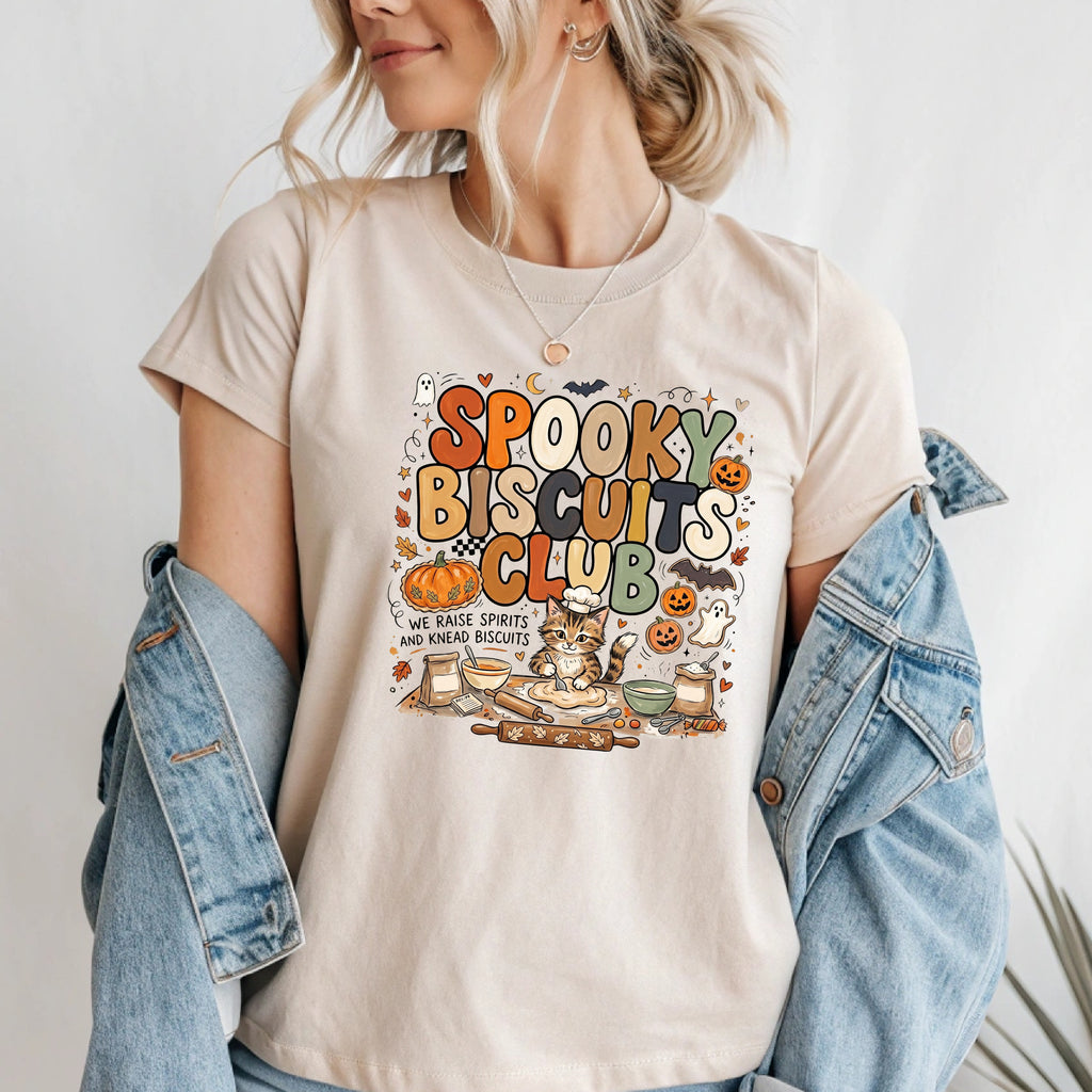 Spooky Biscuits Club T-Shirt | Cozy Halloween Apparel