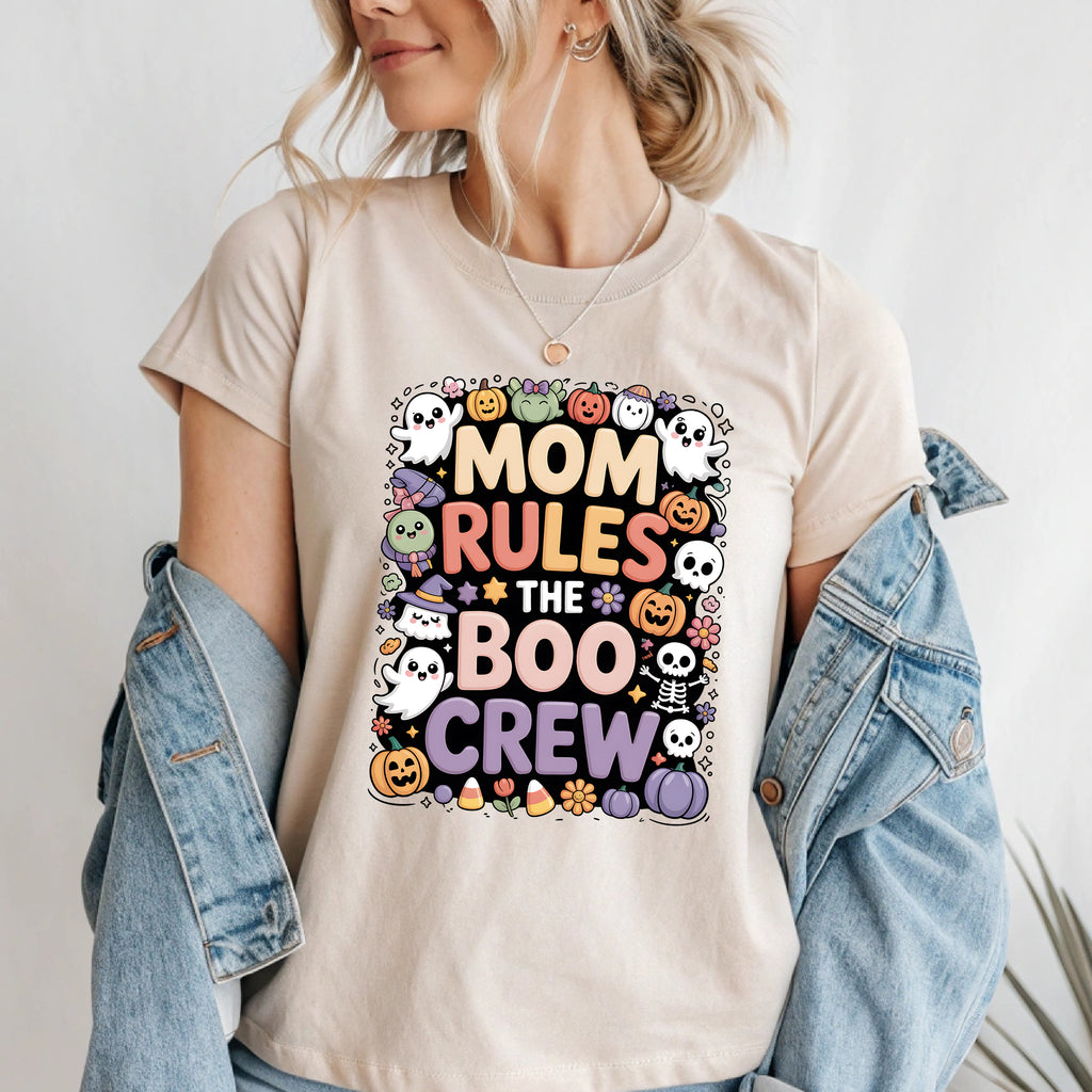Mom Rules The Boo Crew T-Shirt | Halloween Mom Tee
