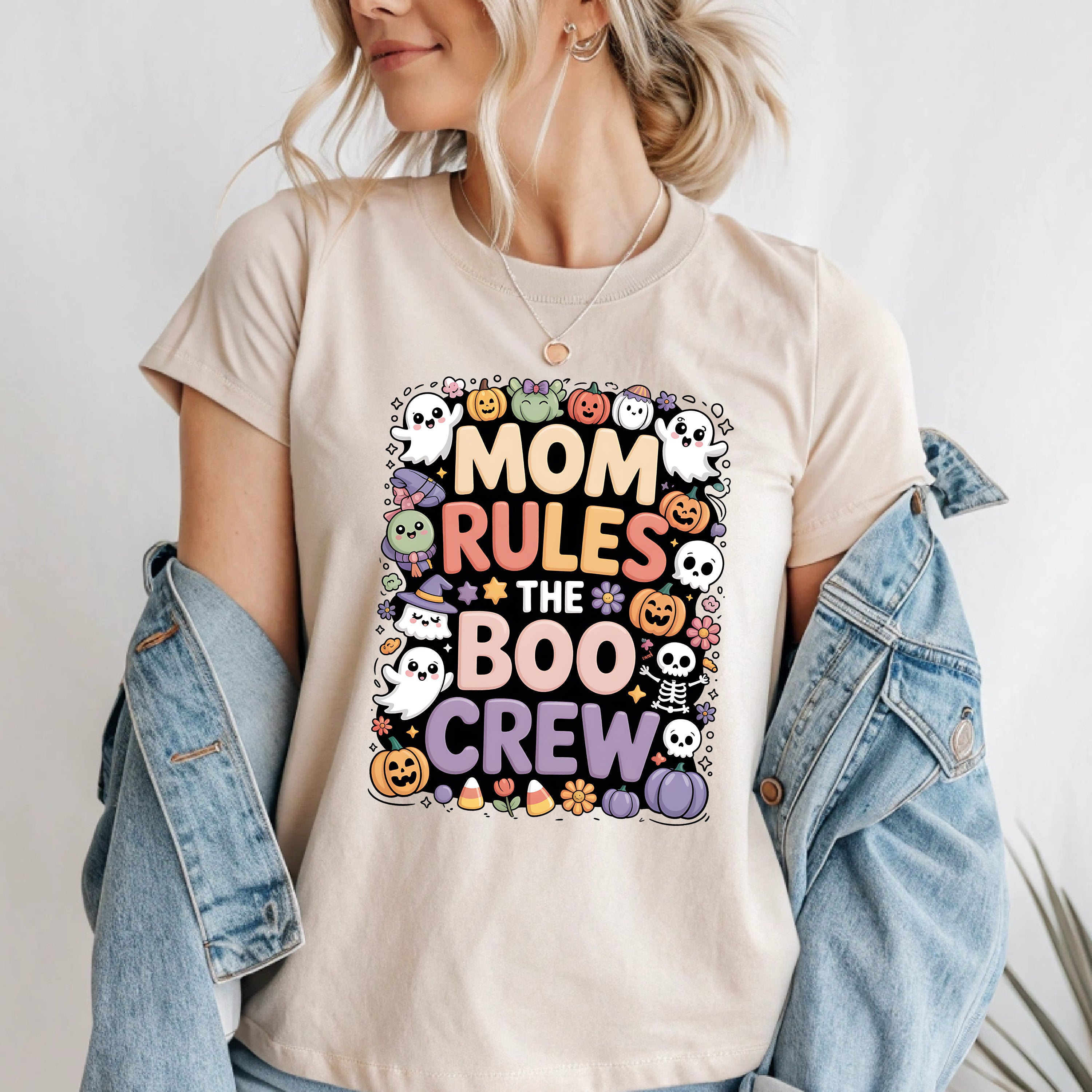 Mom Rules The Boo Crew T-Shirt | Halloween Mom Tee