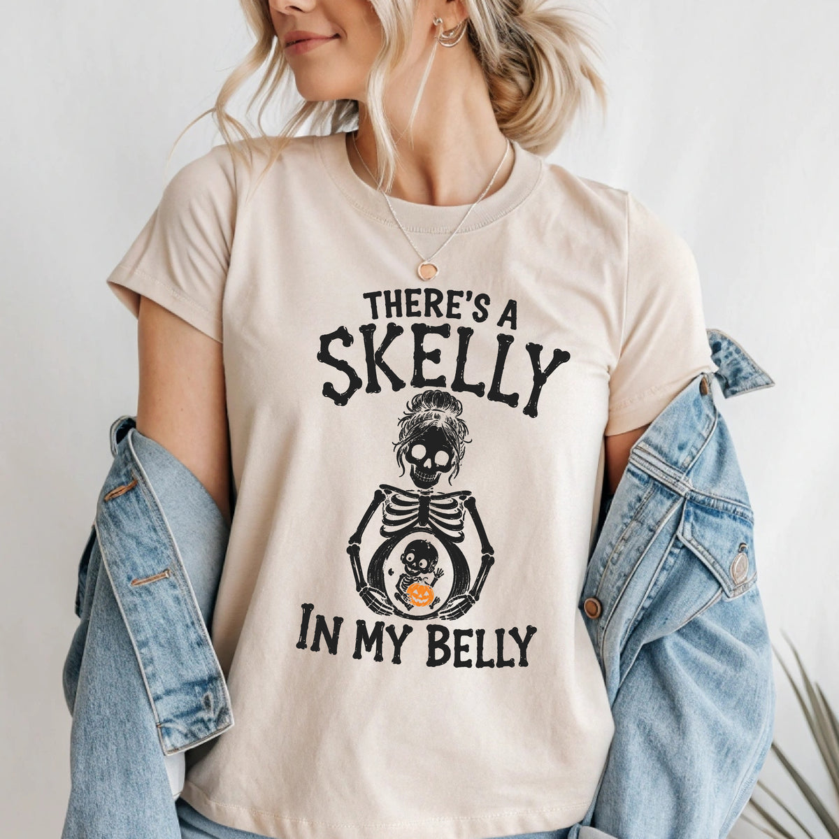 There's A Skelly In My Belly Shirt | Halloween Maternity