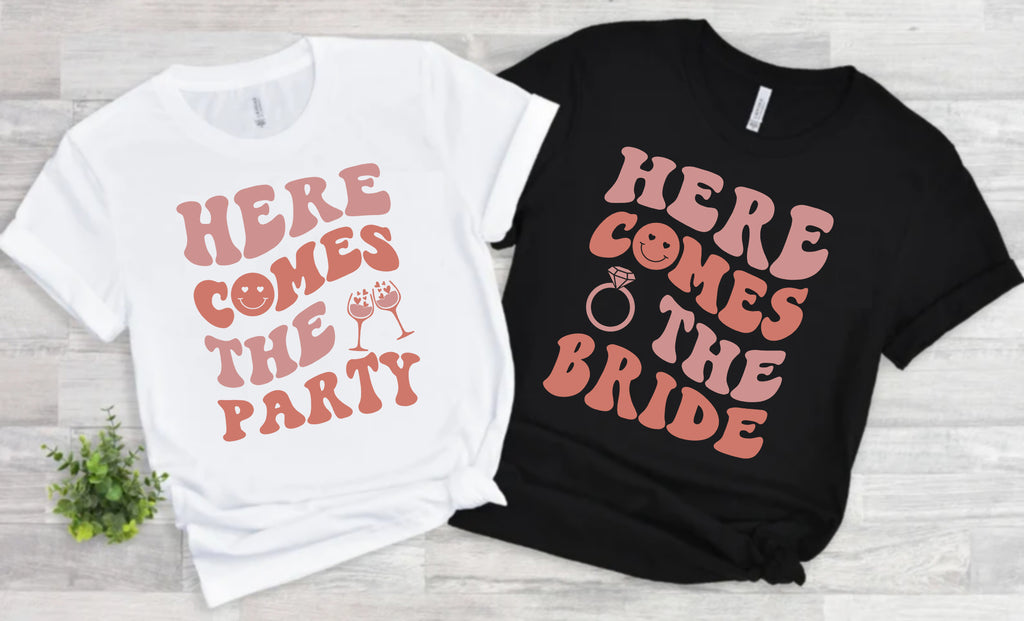 Bachelorette Party T-Shirt | Here Comes the Bride