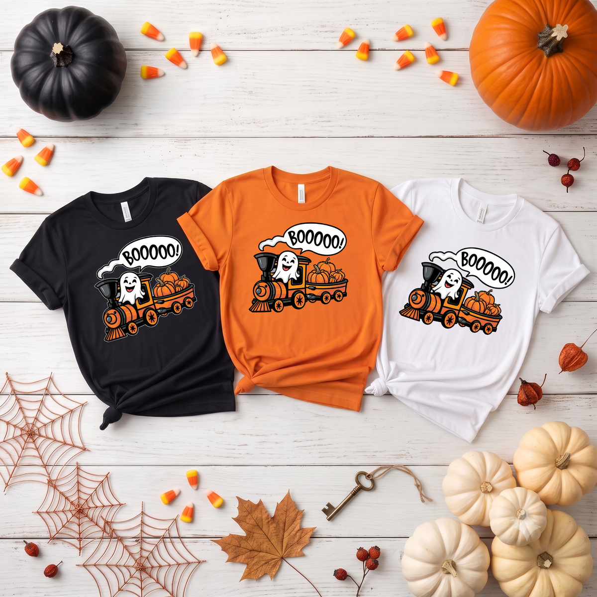Ghost Train Halloween T-Shirt - Spooky Boooo Design