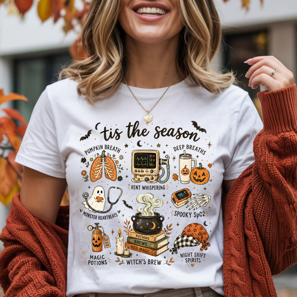 Halloween Nurse Shirt – ’Tis the Season Spooky Medical Graphic Tee