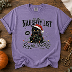 Comfort Colors Funny Naughty List Black Cat Christmas Shirt