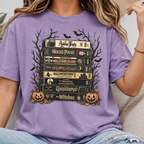 Comfort Colors Vintage Halloween VHS Stack Graphic Tee Shirt