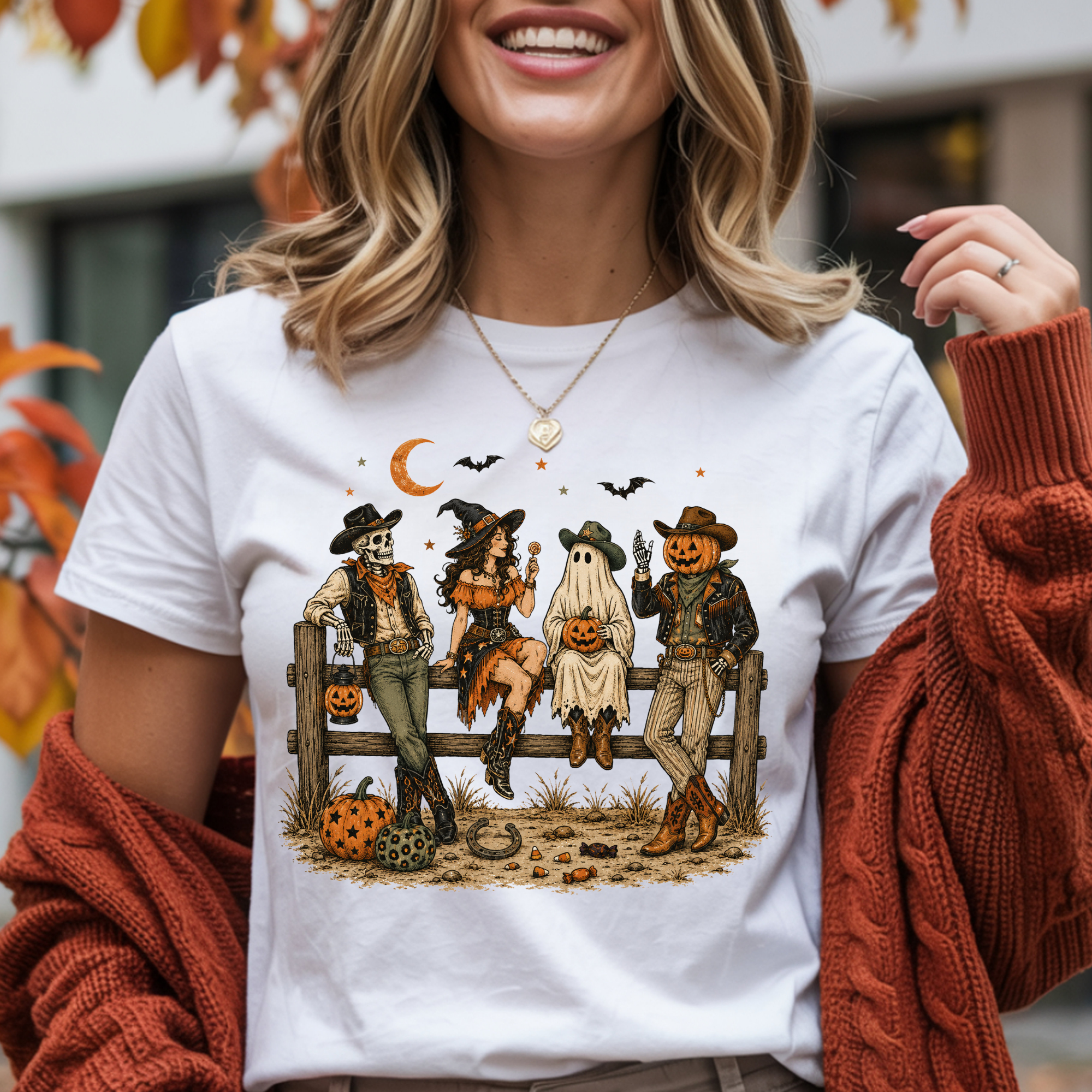 Western Halloween Scarecrow Shirt – Spooky Cowboy Fall Graphic Tee