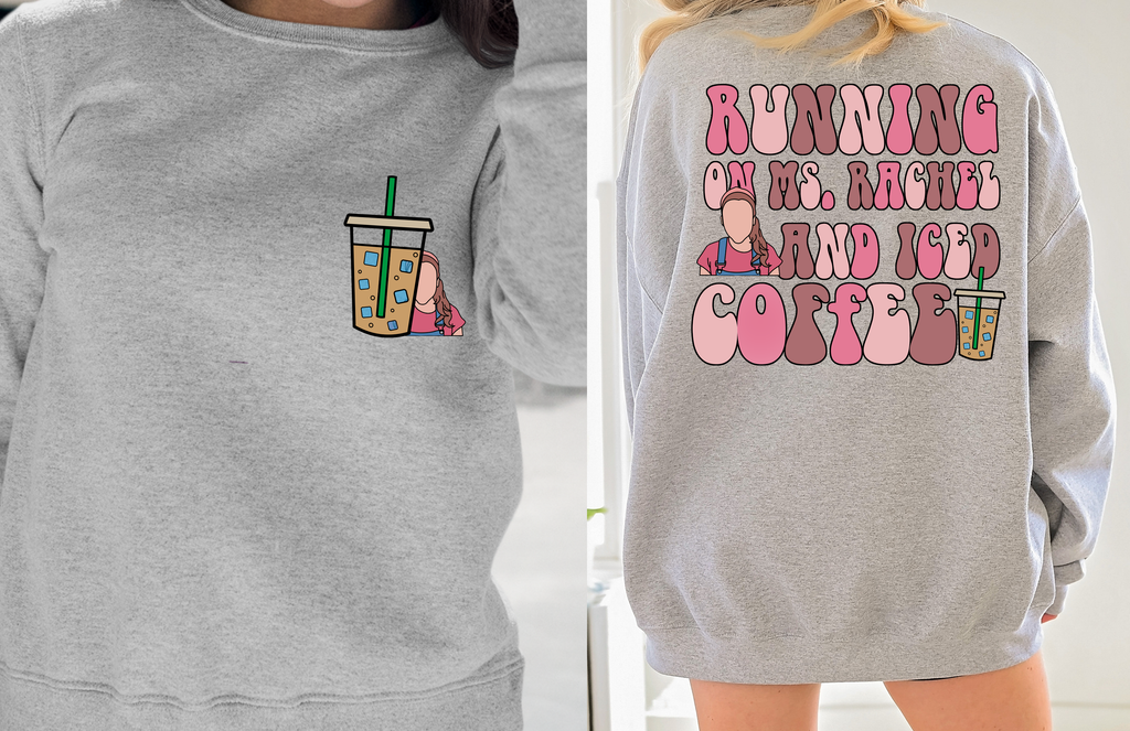 Running On Ms Rachel And Iced Coffee T-Shirt | Mom Life