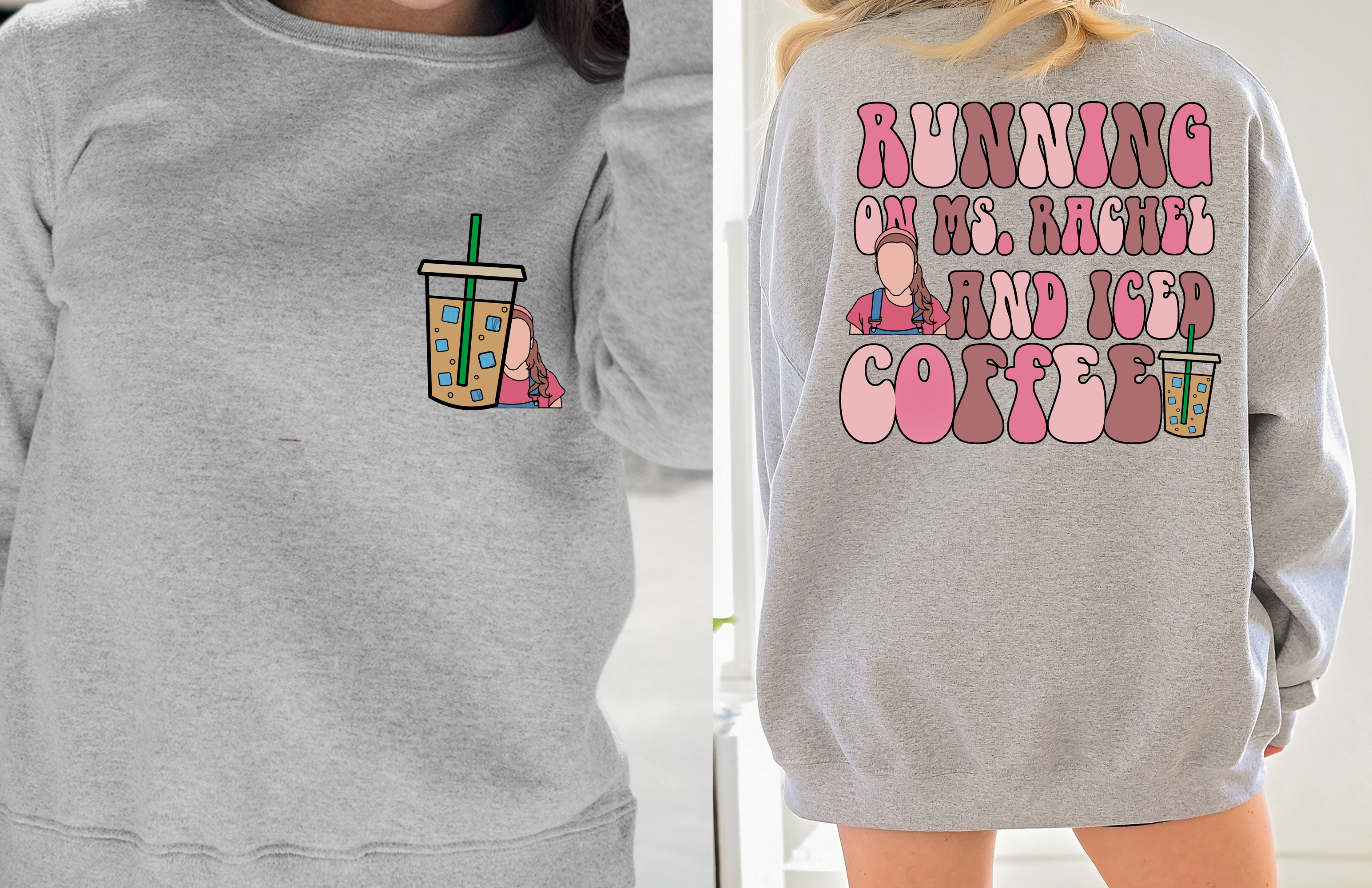 Running On Ms Rachel And Iced Coffee T-Shirt | Mom Life