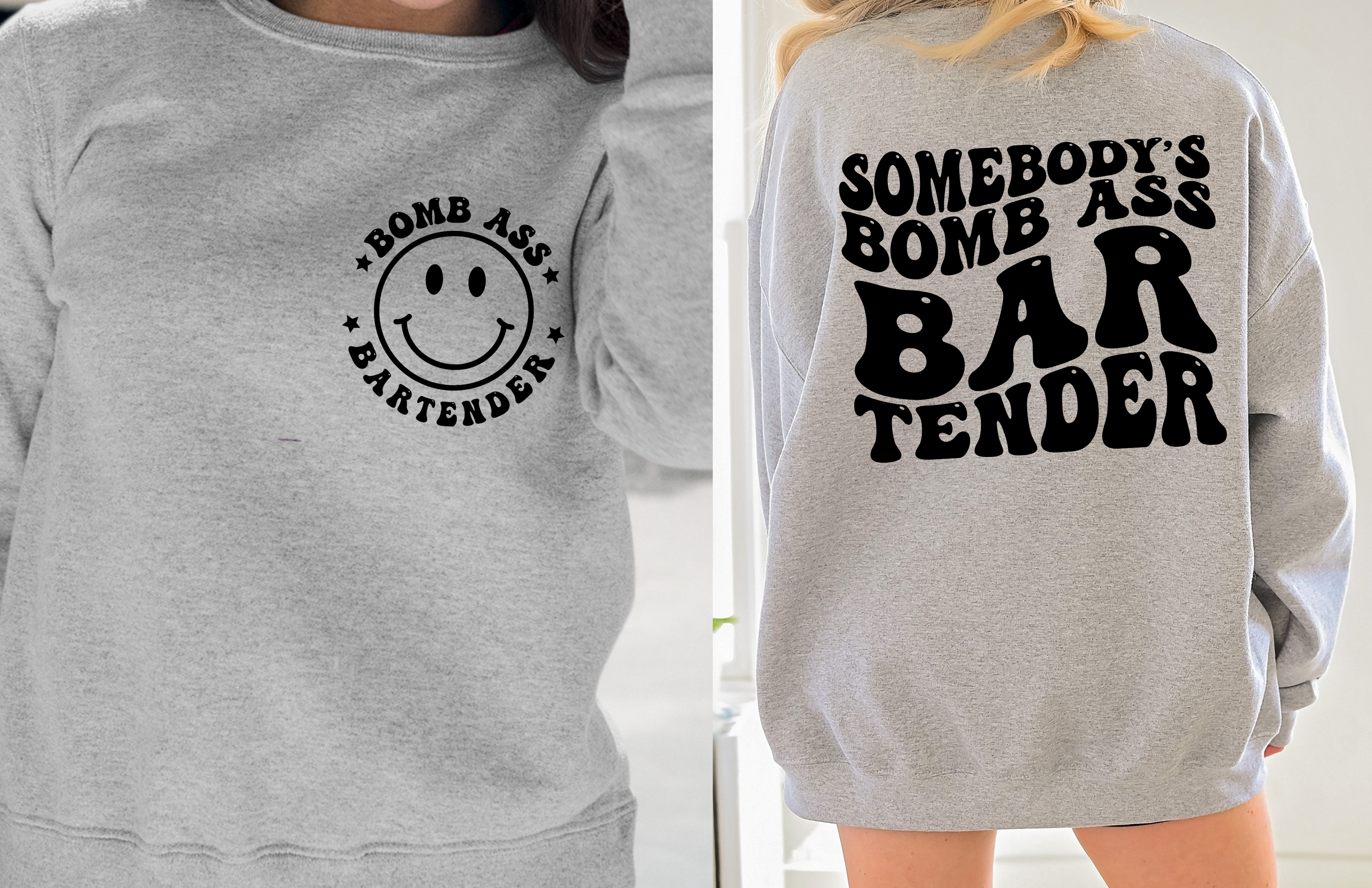 Somebody’s Bomb Ass Bartender T-Shirt - Retro Front & Back Print Tee