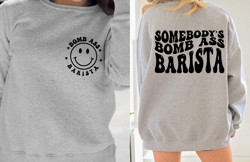 Somebody's Bomb Ass Barista T-Shirt | Retro Coffee Lover Graphic Tee