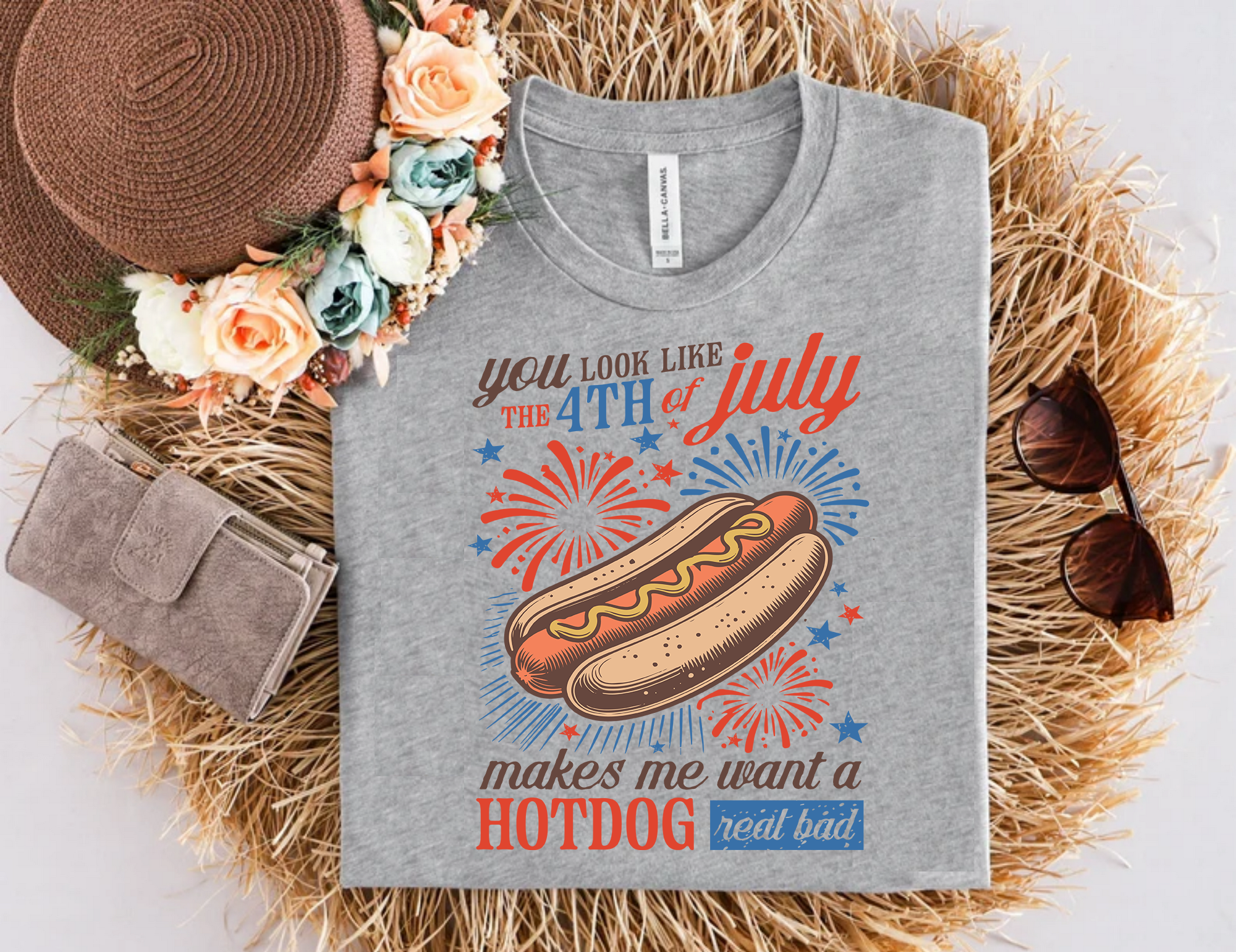 4th of July Hot Dog T-Shirt – Funny Patriotic Tee