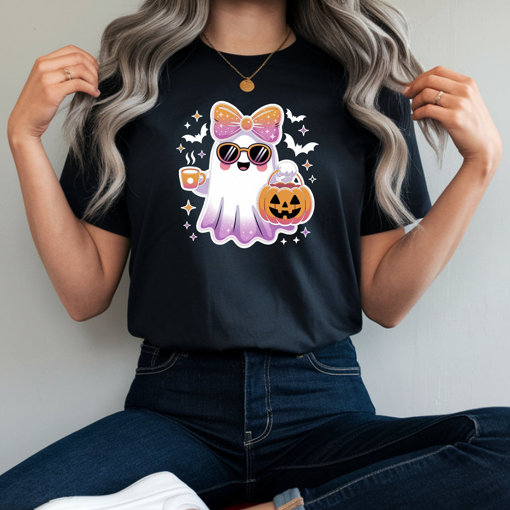 Cute Ghost Bow T-Shirt & Sweatshirt | Kawaii Halloween