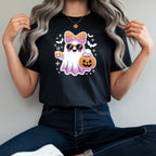 Cute Ghost Bow T-Shirt & Sweatshirt | Kawaii Halloween