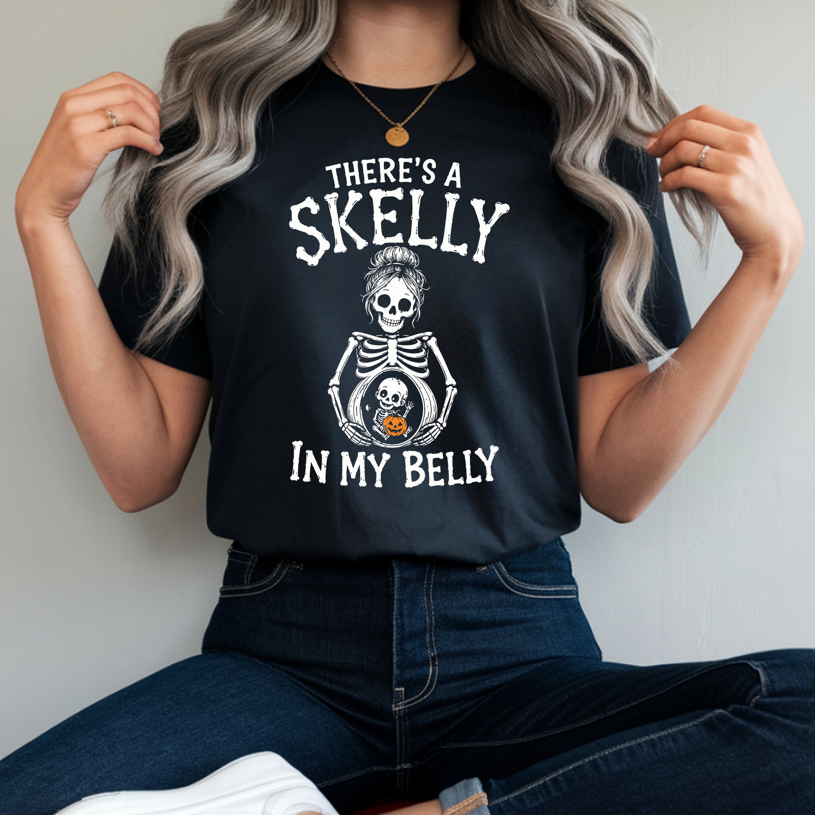 There's A Skelly In My Belly Shirt | Halloween Maternity