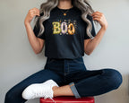 Boo T-Shirt – Cute Patchwork Design for Halloween Fans