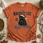 Comfort Colors Funny Naughty List Black Cat Christmas Shirt