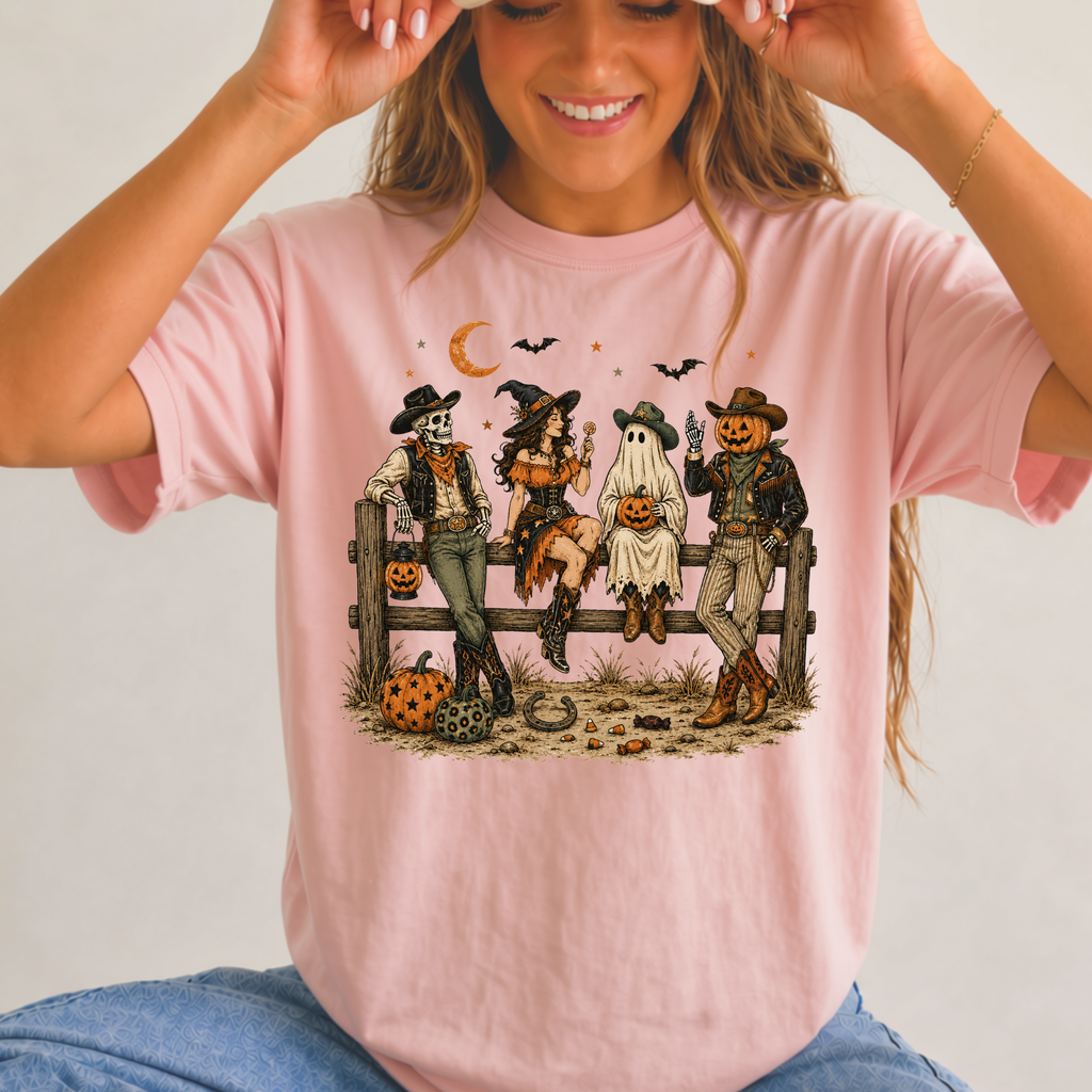 Western Halloween Scarecrow Shirt – Spooky Cowboy Fall Graphic Tee
