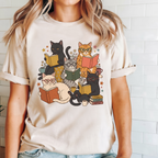 Cats Reading Books Shirt – Vintage Literary Cat Tee - Book Lover Gift