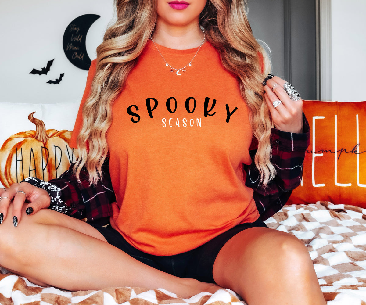 Spooky Season T-Shirt with Halloween Pumpkin Face