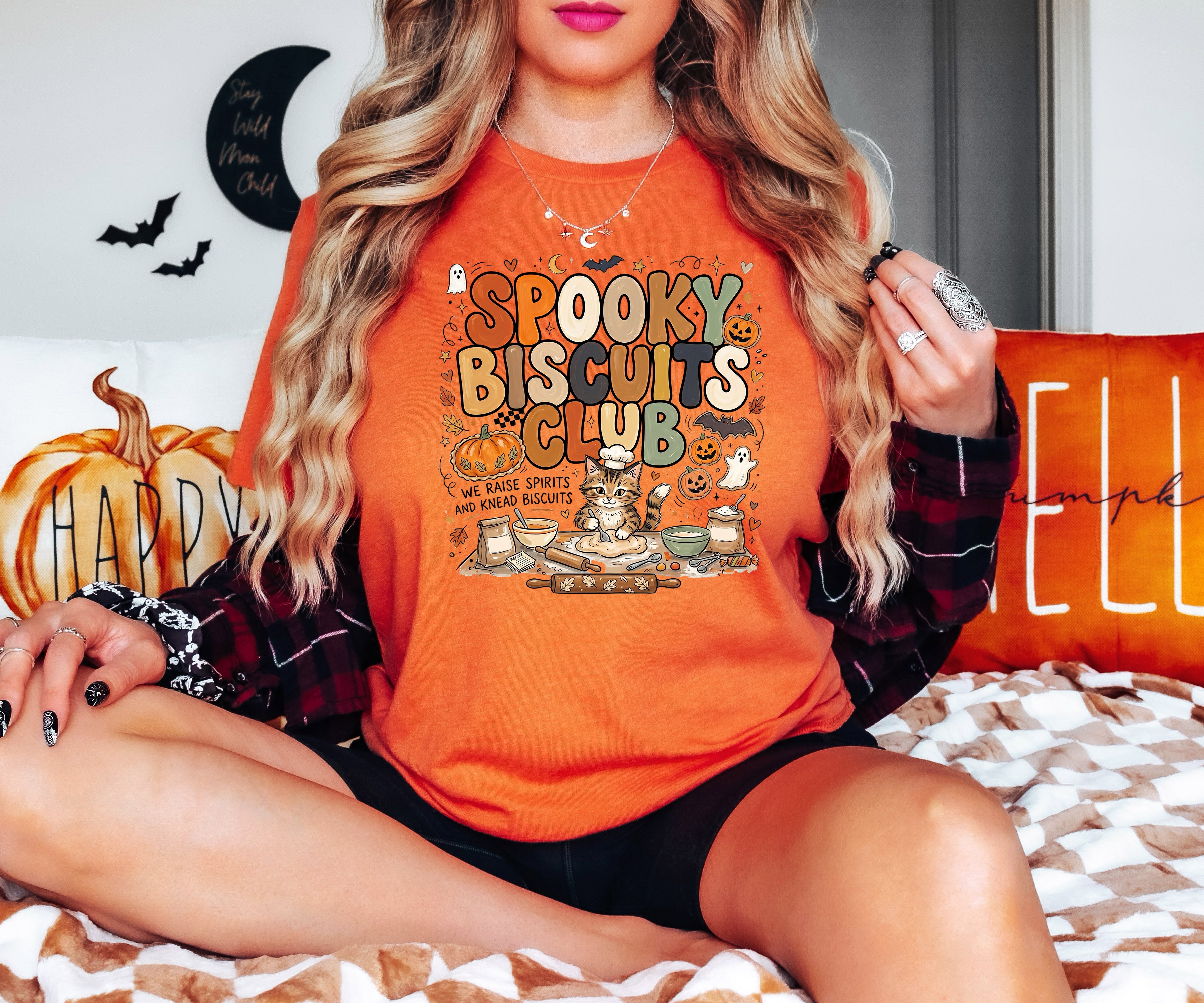 Spooky Biscuits Club T-Shirt | Cozy Halloween Apparel