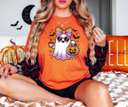 Cute Ghost Bow T-Shirt & Sweatshirt | Kawaii Halloween
