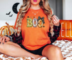 Boo T-Shirt – Cute Patchwork Design for Halloween Fans