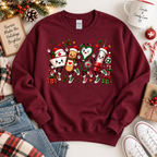 Cute Christmas Nurse Crewneck Sweatshirt, T-shirt with Medical Characters