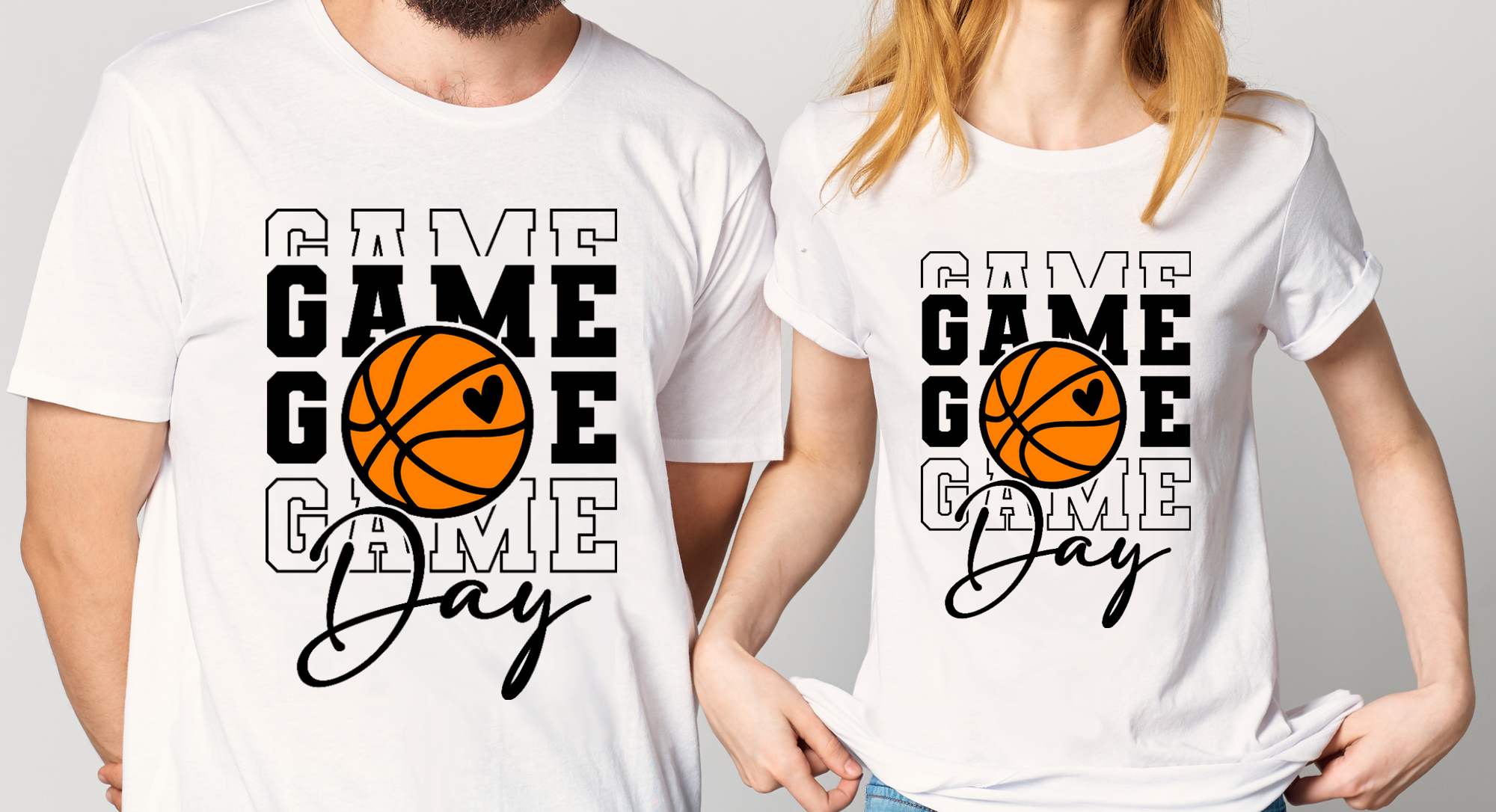 "Game Day" Basketball T-Shirt - Cute Stacked Text Sports Graphic Tee