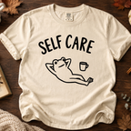 Comfort Colors Self Care Relaxing Frog Coffee Graphic Shirt
