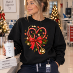 Christmas Nurse Stethoscope Heart Bow Sweatshirt