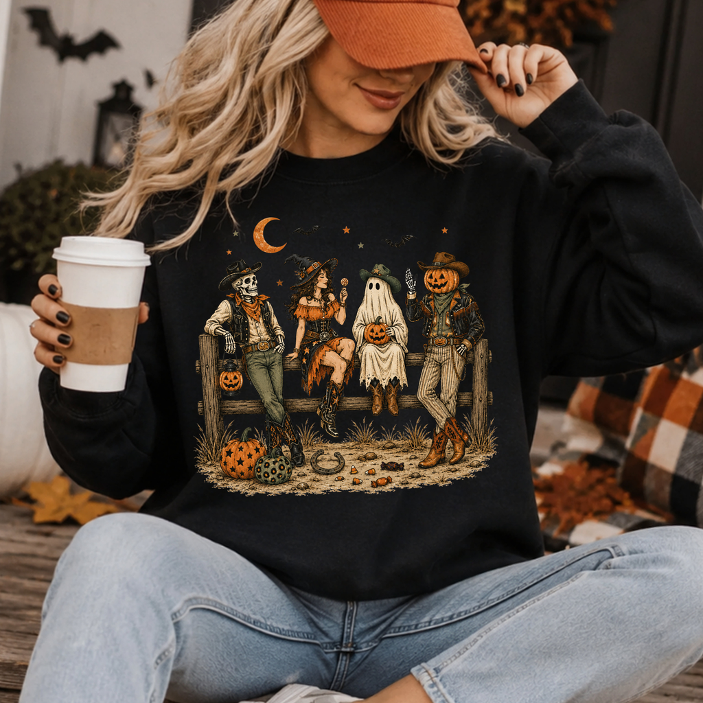 Western Halloween Scarecrow Shirt – Spooky Cowboy Fall Graphic Tee
