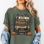 Comfort Colors Vintage Halloween VHS Stack Graphic Tee Shirt