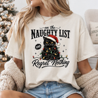 Comfort Colors Funny Naughty List Black Cat Christmas Shirt
